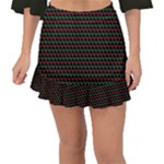 Geometric Abstract Pattern Line Fishtail Mini Chiffon Skirt