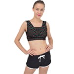 Geometric Abstract Pattern Line V-Back Sports Bra