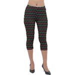 Geometric Abstract Pattern Line Lightweight Velour Capri Leggings 