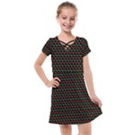 Geometric Abstract Pattern Line Kids  Cross Web Dress