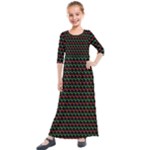 Geometric Abstract Pattern Line Kids  Quarter Sleeve Maxi Dress