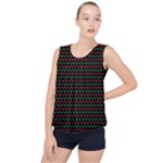 Geometric Abstract Pattern Line Bubble Hem Chiffon Tank Top