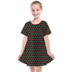 Geometric Abstract Pattern Line Kids  Smock Dress