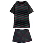 Geometric Abstract Pattern Line Kids  Swim T-Shirt and Shorts Set