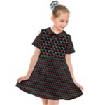 Geometric Abstract Pattern Line Kids  Short Sleeve Shirt Dress