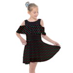 Geometric Abstract Pattern Line Kids  Shoulder Cutout Chiffon Dress