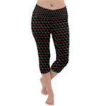 Geometric Abstract Pattern Line Lightweight Velour Capri Yoga Leggings