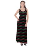 Geometric Abstract Pattern Line Sleeveless Velour Maxi Dress