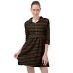 Geometric Abstract Pattern Line Mini Skater Shirt Dress