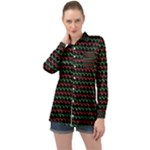 Geometric Abstract Pattern Line Long Sleeve Satin Shirt