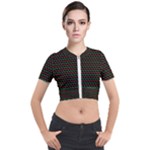 Geometric Abstract Pattern Line Short Sleeve Cropped Jacket