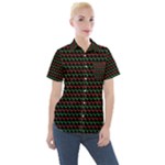 Geometric Abstract Pattern Line Women s Short Sleeve Pocket Shirt