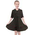 Geometric Abstract Pattern Line Kids  All Frills Chiffon Dress