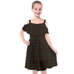 Geometric Abstract Pattern Line Kids  Cut Out Shoulders Chiffon Dress