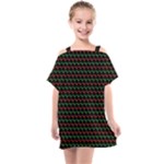 Geometric Abstract Pattern Line Kids  One Piece Chiffon Dress