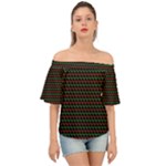 Geometric Abstract Pattern Line Off Shoulder Short Sleeve Top