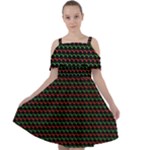 Geometric Abstract Pattern Line Cut Out Shoulders Dress