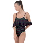 Geometric Abstract Pattern Line Drape Piece Swimsuit