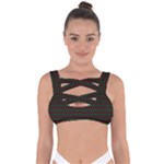 Geometric Abstract Pattern Line Bandaged Up Bikini Top