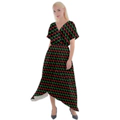 Cross Front Sharkbite Hem Maxi Dress 