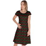 Geometric Abstract Pattern Line Classic Short Sleeve Dress