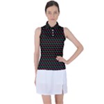 Geometric Abstract Pattern Line Women s Sleeveless Polo T-Shirt