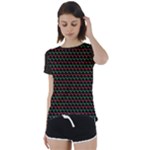 Geometric Abstract Pattern Line Short Sleeve Open Back T-Shirt