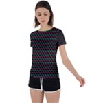 Geometric Abstract Pattern Line Back Circle Cutout Sports T-Shirt