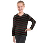 Geometric Abstract Pattern Line Kids  Long Mesh T-Shirt