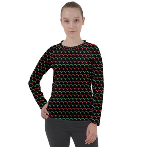 Geometric Abstract Pattern Line Women s Long Sleeve Raglan T