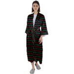 Geometric Abstract Pattern Line Maxi Satin Kimono