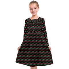 Geometric Abstract Pattern Line Kids  Midi Sailor Dress from ArtsNow.com