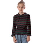 Geometric Abstract Pattern Line Kids  Frill Detail T-Shirt