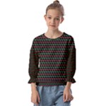 Geometric Abstract Pattern Line Kids  Cuff Sleeve Top