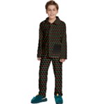 Geometric Abstract Pattern Line Kids  Long Sleeve Velvet Pajamas Set