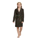 Geometric Abstract Pattern Line Kids  Long Sleeve Velvet Lounge Robe