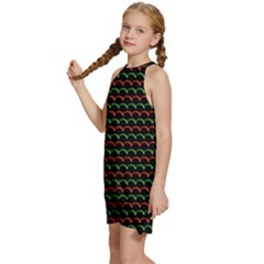 Kids  Halter Collar Waist Tie Chiffon Dress 