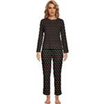 Geometric Abstract Pattern Line Womens  Long Sleeve Lightweight Pajamas Set