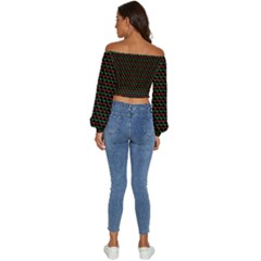 Long Sleeve Crinkled Weave Crop Top 