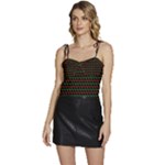 Geometric Abstract Pattern Line Flowy Camisole Tie Up Top