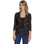 Geometric Abstract Pattern Line Women s One-Button 3/4 Sleeve Short Jacket