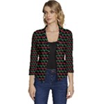 Geometric Abstract Pattern Line Women s Casual 3/4 Sleeve Spring Jacket