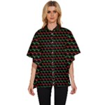 Geometric Abstract Pattern Line Women s Batwing Button Up Shirt