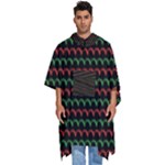 Geometric Abstract Pattern Line Men s Hooded Rain Ponchos