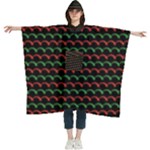 Geometric Abstract Pattern Line Women s Hooded Rain Ponchos