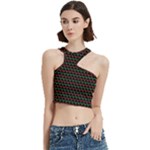 Geometric Abstract Pattern Line Cut Out Top