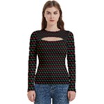 Geometric Abstract Pattern Line Women s Cut Out Long Sleeve T-Shirt