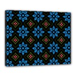 Flower Pattern Flora Floral Seamless Canvas 20  x 16  (Stretched)