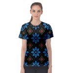 Flower Pattern Flora Floral Seamless Women s Sport Mesh T-Shirt