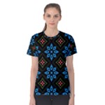 Flower Pattern Flora Floral Seamless Women s Cotton T-Shirt